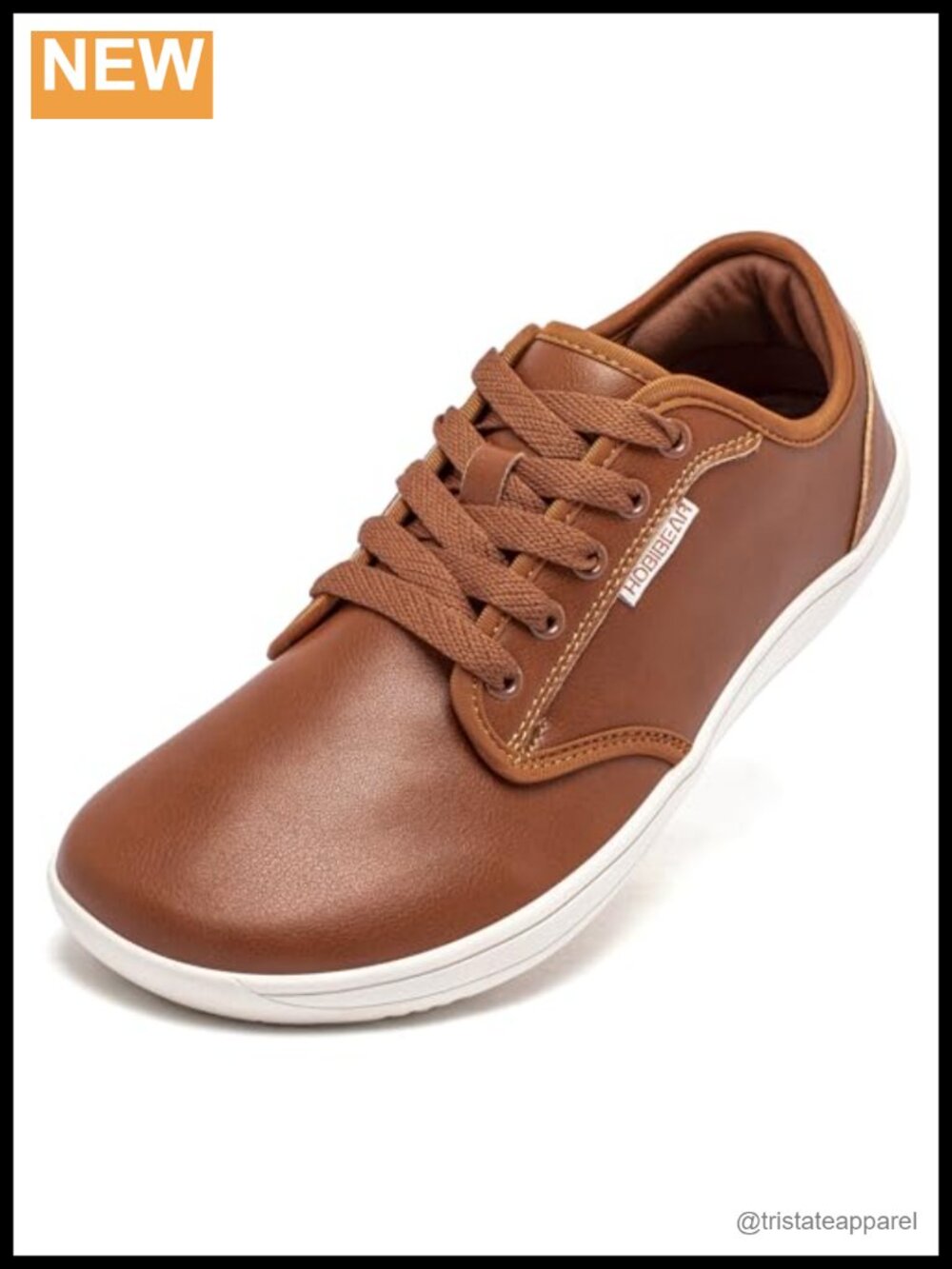 Unisex Wide Barefoot Zero Drop Walking Sneakers Leather Upper